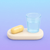 Capsule and water cup for day 0 medication and hydration instructions.