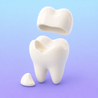 Cracked or broken tooth icon for crown evaluation.