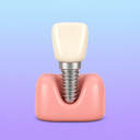 Incisor dental implant icon.