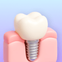 Lower molar and premolar dental implant icon.