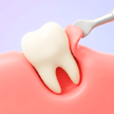3D icon of a partially impacted wisdom tooth.