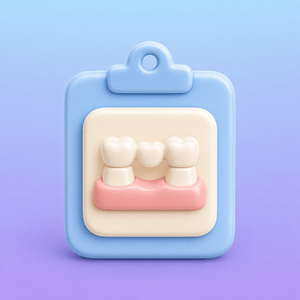 Icono de plan para candidato a puente dental.