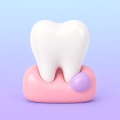 Swollen gum infection icon for urgent tooth evaluation.